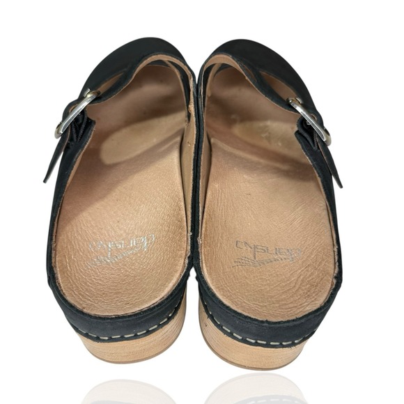 Dansko Britney Burnished Nubuck Leather Suede Clogs EUR 40 US 9.5 - 10 Black - Picture 8 of 13